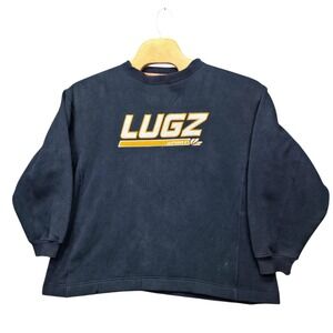 Vintage Lugz Sport Sweatshirt Mens L Navy Blue Spellout Big Logo Crewneck 90s Y2
